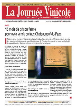 Tlcharger le journal quotidien La Journe Vinicole numro 23978 du 06/06/2019