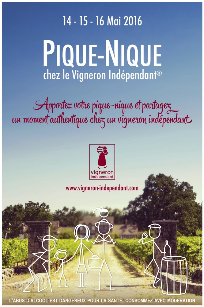 14, 15, 16 mai partout en France<br><b>Pique-Nique chez le Vigneron Indpendant 2016</b>